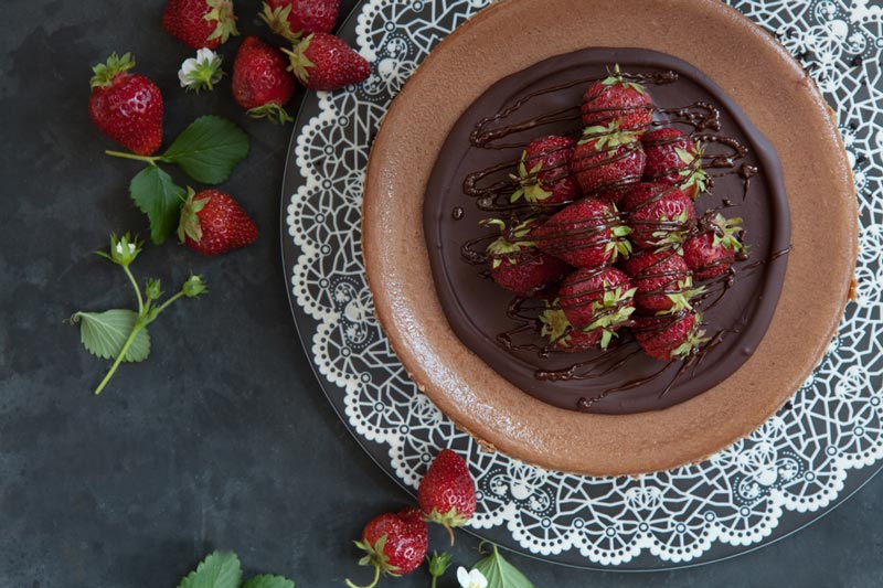 aardbei met chocolade